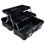 HLONK 19/21inch Boîte à outils Trois calques pliant boîte à outils de stockage en métal Organisateur multifonction avec bac et boîte de stockage du diviseur