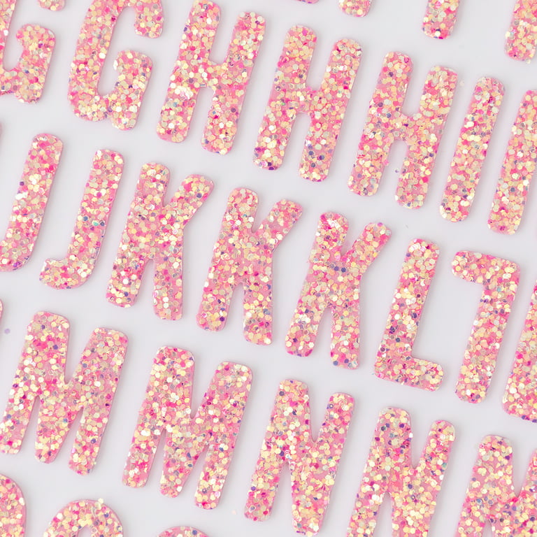 American Crafts Thickers 5.5 x 11 Pink Glitter Foam Tealightful Alphabet  Stickers, 2 Piece 