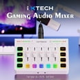 IXTECH Gaming Audio Mixer 4 Channel Soundboard, Streaming RGB PC Audio