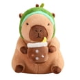 thumbnail image 1 of 30cm/40cm Capybara Plush Toys Kids Ugly And Cute Stuffed Dolls Hugging Pillow With Removable Head Cover Avocado, 1 of 5