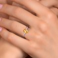 thumbnail image 4 of Gem Stone King 14K White Gold Yellow Citrine and Pink Lab Grown Diamond Engagement Ring for Women | 1.51 Cttw | Oval Checkerboard 8X6MM | Gemstone November Birthstone | Size 7, 4 of 6