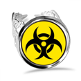 thumbnail image 1 of Danger Checal Toxic Radiation Symbol Ring Adjustable Love Wedding Engagement, 1 of 3