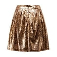 thumbnail image 6 of Women's Fashion High Waist Pleated Solid Color Short Skirt - Loose Sequin, 6 of 6