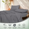 thumbnail image 5 of RUVANTI 100% Organic Cotton Sheets - Twin Sheet Set - 3 Piece Percale Weave Bedding, Crisp, Cooling & Breathable, Soft & Durable, 16" Deep Pocket, Hotel Quality Sábanas - Silver Filigree, 5 of 10