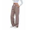thumbnail image 1 of Pantalones Bóxer A Rayas para Mujer, de Algodón, para Estar en Casa, Informales, A Cuadros, Estilo Y2K, con Bolsillos Color Café M, 1 of 9