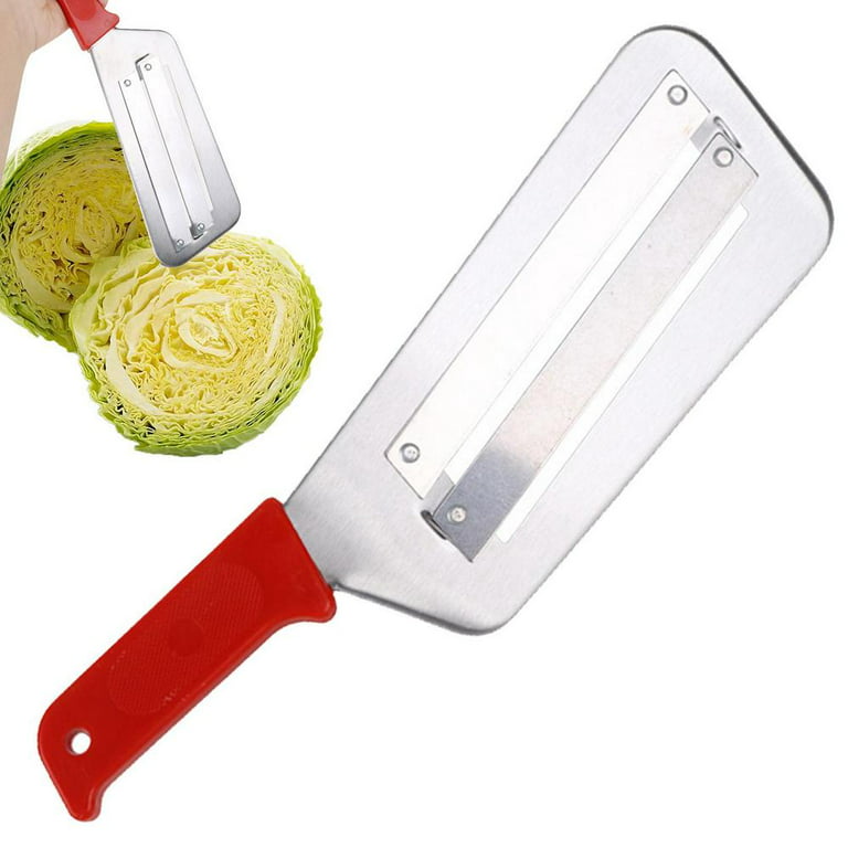 Cabbage Knife Slicer Shredder - Cabbage Shredder for Sauerkraut Coleslaw -  Cabbage Chopper Stainless Steel - Cabbage Cutter with Two Sharp Blades