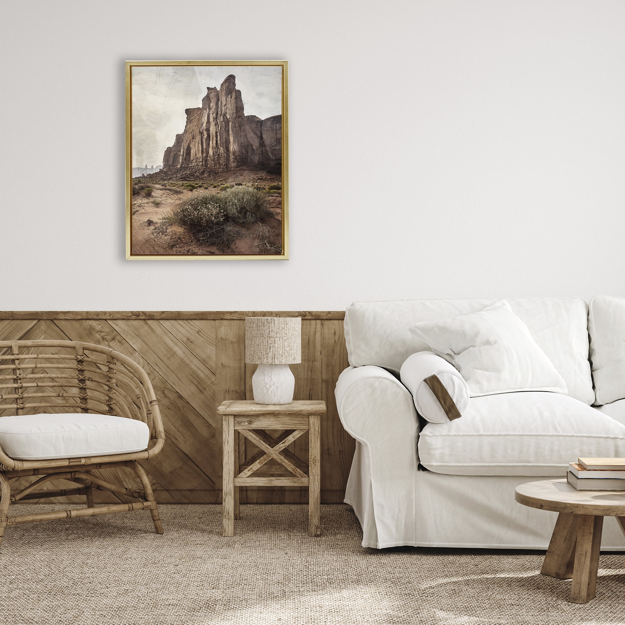 Stupell Industries Desolate Rock View Gold Framed Floater Canvas Wall Art, design by Kim Allen