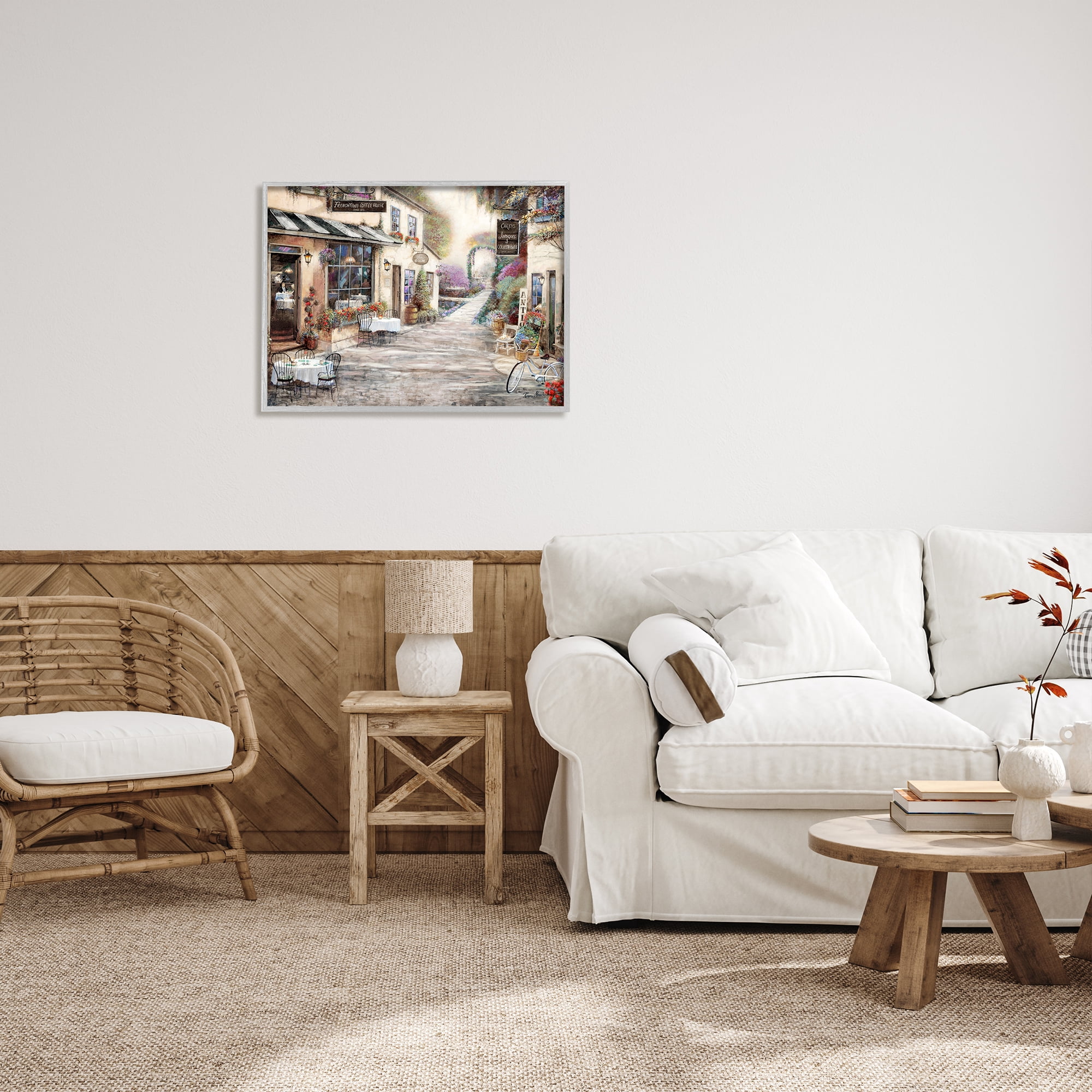 Stupell Indtries Traditional Village City Architecture Charming Bistro Scene,30 x 24,Design by Ruane Manning
