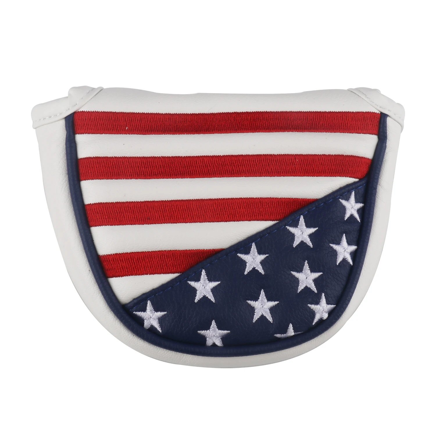 Finger Ten Mallet Putter Headcover – Magnetic Closure, USA Flag Eagle, 2 Styles, PU Leather