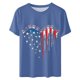 thumbnail image 3 of Camisetas de Manga Corta para las Mujeres, Blusa de Manga Corta de la Moda Del Día de la Independencia Hecha de Poliéster Cómodo para la Primavera Verano, Blusas de Manga Corta para las Mujeres, 3 of 7