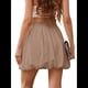 thumbnail image 3 of Minifalda Estilo Bohemio de Verano para Mujer, con Volantes, Cintura Alta, Informal, Elegante, Color Caqui, Talla S, 3 of 7
