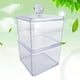 thumbnail image 3 of Contenedor de almacenamiento de acrílico transparente de doble capa, caja para hisopos de algodón con tapa, caja cosmética, soporte para discos de algodón., 3 of 7