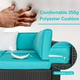 thumbnail image 3 of Kinbor 6pcs Outdoor Patio Furniture Set Wicker Sectional Sofa with Cushions, Turquoise, 3 of 9