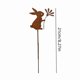 thumbnail image 3 of Juego de 3 estacas de jardín de conejo de metal oxidado, decoración para exteriores, maceteros de patio, para jardinería de primavera y Pascua, 3 of 5