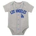 thumbnail image 3 of Infant White/Heather Gray Los Angeles Dodgers Two-Pack Little Slugger Bodysuit Set, 3 of 3