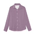 thumbnail image 4 of Mens Button Down Shirt Long Sleeve Fashion Casual Regular Fit Collar Flannel Shirt Lightweight Comfor Fall Plaid Classic Basic Tops With Pocket Purple L, 4 of 4