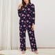 thumbnail image 2 of Balery Pink Planets And Stars Conjunto de Pijama con Estampado para Mujer, Conjunto de Dos Piezas con Manga Larga, Ropa de Dormir Suave con Bolsillos, Pijamas Cómodos-Large, 2 of 7