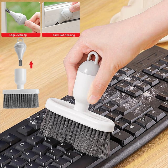 RKSTN Scrub Brush with Long Handle Keyboard Cleaning Brush Mechanical Keyboard Specific Dusts Removal Tool Household Gaps Brush-In-1 Dusts Removal Soft Brush Tub Cleaner Brush with Long Handle