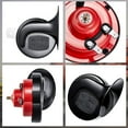 thumbnail image 2 of Bocinas altas y bajas Bocina automática impermeable Aire fuerte Caracol eléctrico Bocinas individuales con soportes y tornillos para automóvil motocicleta (rojo), 2 of 4
