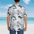 thumbnail image 4 of Sikiie Sea Animal Print Men's Hawaiian Shirt, Summer Beach Button Pocket Short Sleeve T-Shirt,Small, 4 of 7