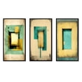 thumbnail image 2 of Designart "Faded Retro Illustrations - Intimate Impressions I" Modern Geometric Framed Wall Art Set Of 3 - Beige Abstract Geometric Frame Gallery Set For Office Decor, 2 of 6