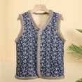 thumbnail image 2 of Gaexia Vest for Women Dressy,Floral Quilted Vest for Women Cozy Lined Gilet Outerwear With Thick Linen Blend Winter Warm Sleeveless Design, 2 of 3