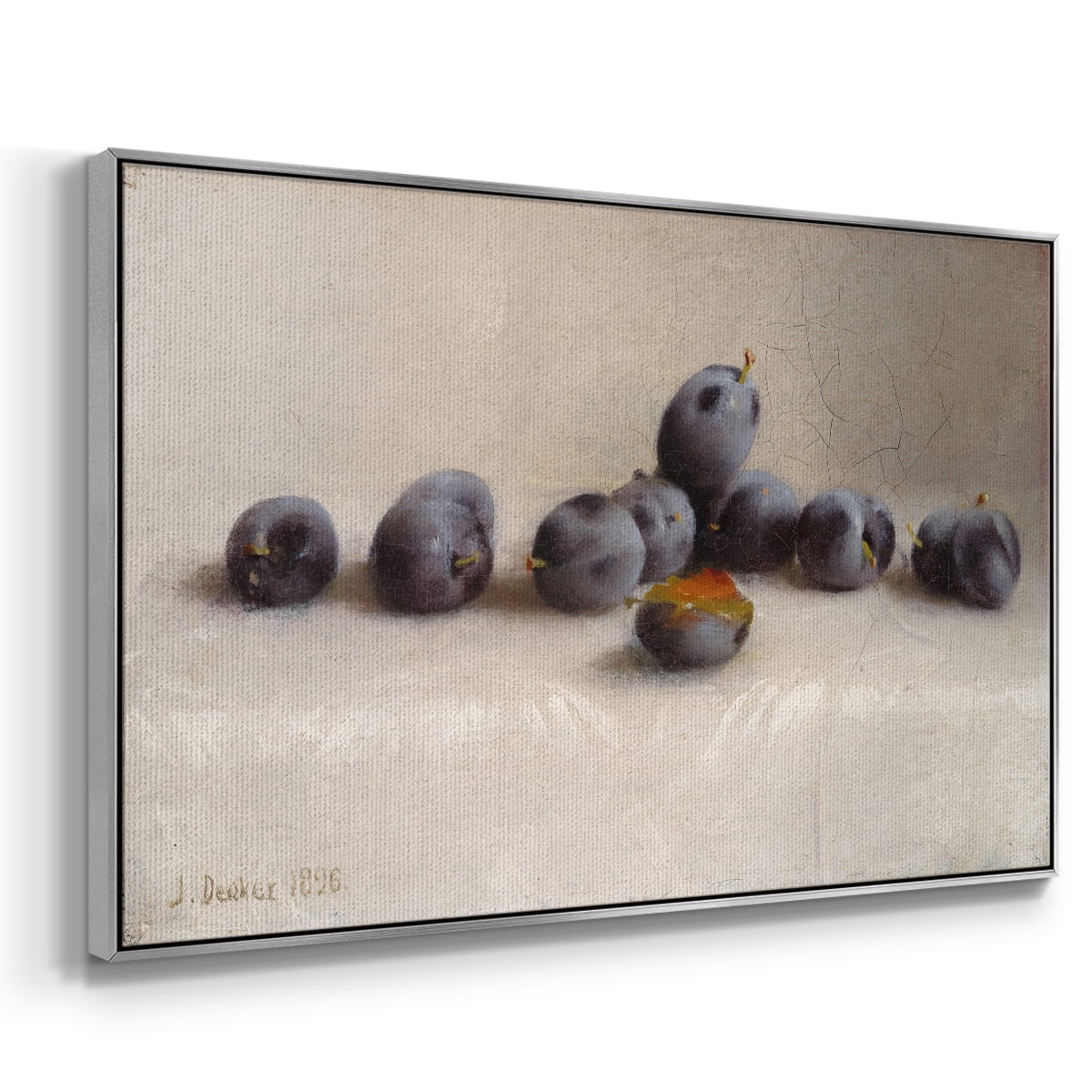 Vintage Botanical Print-XLIV By Wexford Home Framed in Silver Wood Gallery Wrapped Canvas 25 in. x 37 in.