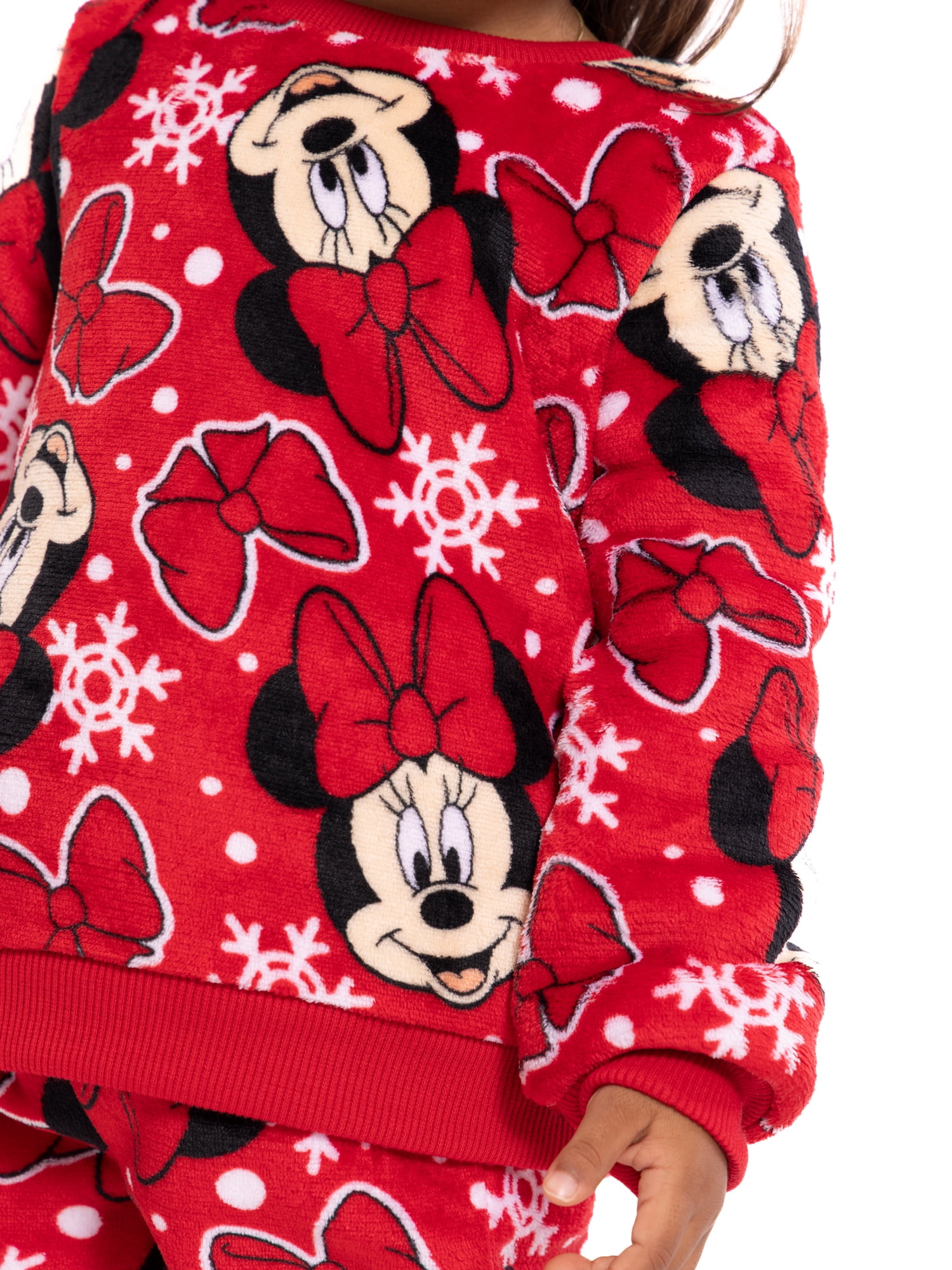 Minnie Mouse Toddler Girls Plush Print Sweatshirt and Pants Set, 2-Piece, Sizes 12M-5T