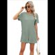 thumbnail image 3 of Mono de Verano para Mujer, de Corta, Holgado, Informal, con Cuello en V, Pantalones Cortos, Elegante, Cómodo, con Bolsillos, Verde, Talla XL, 3 of 8