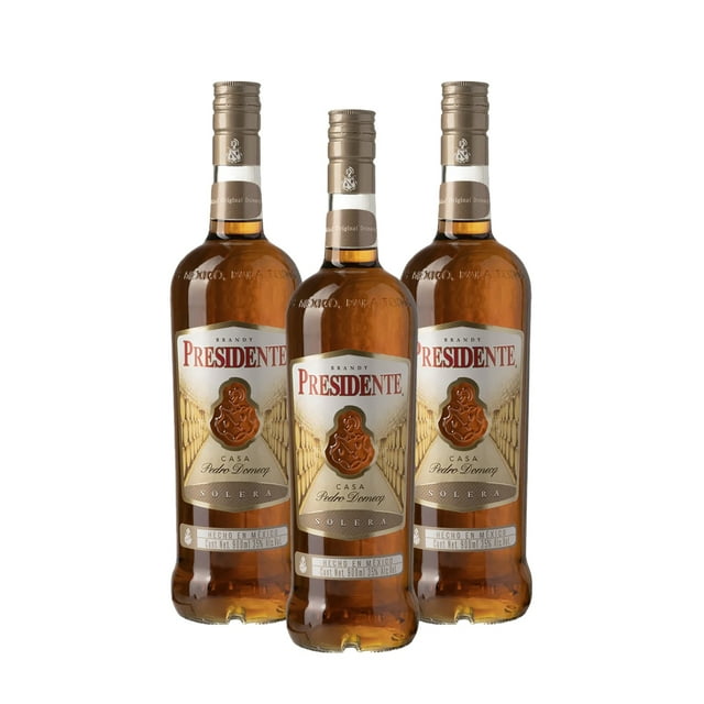 PACK DE 3 BRANDY PRESIDENTE SOLERA 900 ML