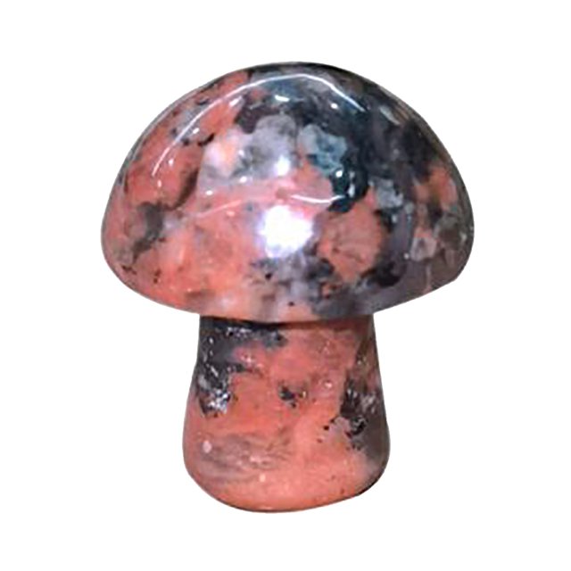 Tyeign Crystal Mushroom Aquarium Stone - Polished Red Jasper Decoration, Healing Crystal Gift, Fish Tank Accessory