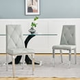 thumbnail image 6 of 2Pcs/Set Modern Simple Light Luxury Dining Chair Light Grey Chair Family Bedroom Stool Back PU Electroplated Chair Legs, Suitable For Kitchen Living Room Dining Room (set Of 2), 6 of 21