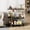 Gold Paint + Black Marble Panel, variant on Panapinka Bar Carts with 4-Tiers Storage Shelves，Mobile Bar Seving Carts On Wheels with Wine Rack and Glass Holder for Kitchen, Dining Room, Living Room