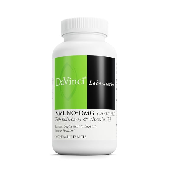 DaVinci Labs Immuno-DMG Chewable with Elderberry & Vitamin D3 - Dietary Supplement -120 Chewable Tablets