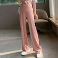 thumbnail image 2 of ShomPort Pants for Maternity Tie Front Over the Belly Wide Leg Textured Cute Trousers Casual Solid Color Outdoor Loungewear, 2 of 3