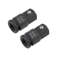 thumbnail image 1 of 2 Pcs Adaptador de enchufe de impacto de 1/4" Drive (F) x 3/8" (M) para llaves de trinquete, hembra a macho, Cr-Mo, 1 of 3