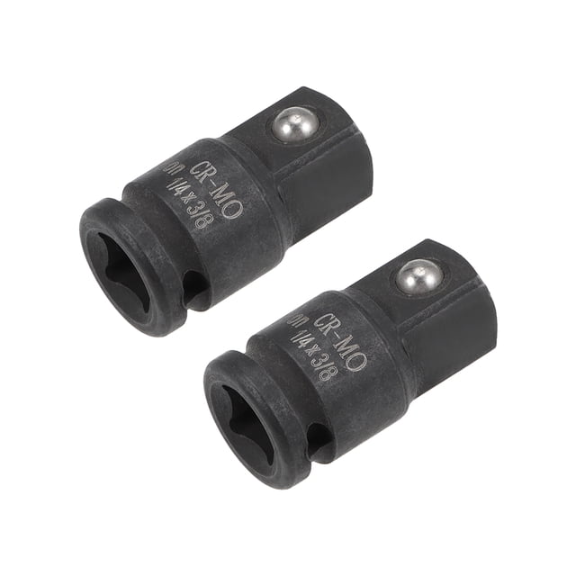 2 Pcs Adaptador de enchufe de impacto de 1/4" Drive (F) x 3/8" (M) para llaves de trinquete, hembra a macho, Cr-Mo