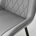 thumbnail image 6 of Furniturebox UK Pesaro Modern Adult Gray Velvet Dining Side Chairs, Set of 2 (Black Legs), 6 of 6