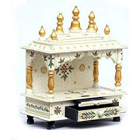 D'Dass Rajasthani Vintage Wooden Temple Pooja Mandir Mandap Temple for Home