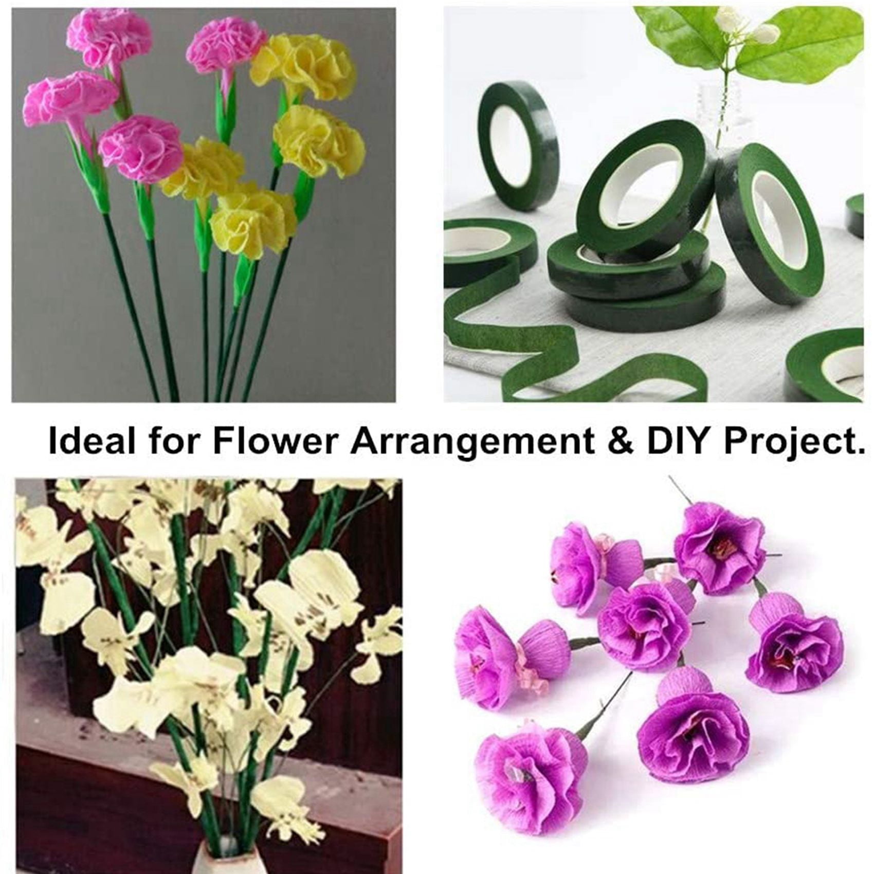 72 Floral Tape Florist Paper Stem Wrap Tape for Bouquet Stem Wrapping Floral Arrangement(1/2 Inch x 30 Yards)