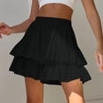 thumbnail image 2 of JYnXIANTI Women's Mini Skirts High Waisted Tiered Cotton Linen Skirts Flowy Soft Summer Skirts Casual Beach Travel Clothes, 2 of 7