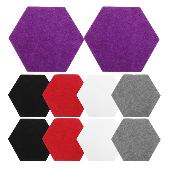 Mobutofu 10pcs Hexagon Felt Bulletin Boards Hexagonal Felt Board Sound Absorption White