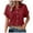 Wine, variant on YDFCWXW Button Down Dressy Shirts for Womens Gauze Shirts Casual Short Sleeve Textured Collared Summer Work Blouse Clothes Orange, XXL