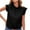 Black, variant on JGGSPWM Women's Sleeveless Tank Top Trendy Tshirts Crewneck Tunic Ruffle Vest Solid Tees Summer Casual Camisole Black S