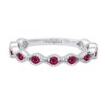 thumbnail image 2 of Dazzlingrock Collection Round Ruby 11 Stone Stackable Wave Band Ring for Women (Color Red, Clarity Highly Included) in 925 Sterling Silver, Size 10, 2 of 4