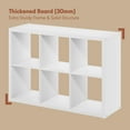 thumbnail image 4 of Furinno Cubicle Open Back Decorative Vintage Vinyl Record Media Storage Organizer, 6-Cube, White, 4 of 5