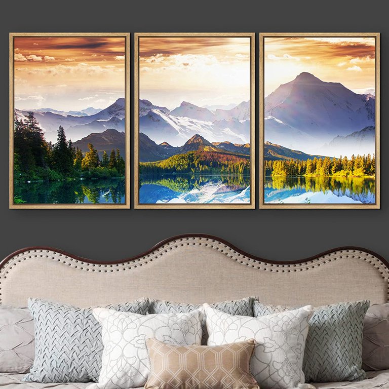 wall26 - 3 Piece Framed Canvas Wall Art - Fantastic Sunny Day is