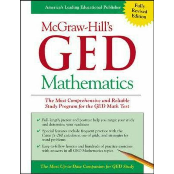 Pre-Owned McGraw-Hill's GED Mathematics: The Most Comprehensive and Reliable Study Program for the GED Math Test (Paperback) 0071407065 9780071407069