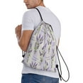 thumbnail image 3 of Drawstring Backpack - Lavender Flowers Bow Tie Splash Proof Small Drawstring Gym Bag for Women Men, Cinch Sports String Bag Backpack for Travel Swimming Beach, 3 of 8