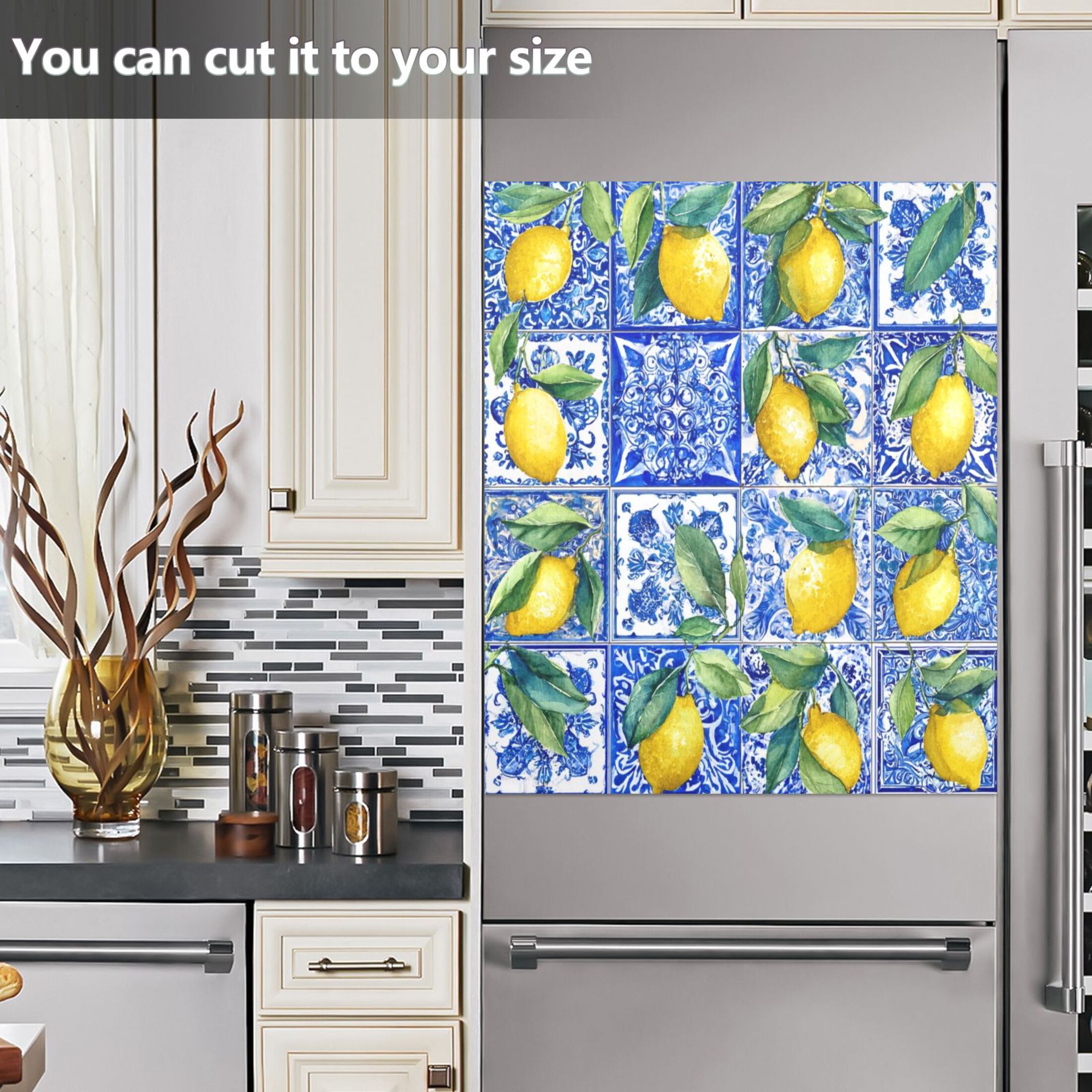 IAUYY Magnetic decorative sticker - 23x26 Inch PVC Refrigerator Decorative Cover, Removable DIY Art for Kitchen Appliances Gorgeous
